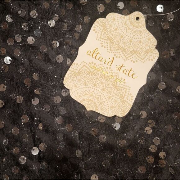 NWT Altar'd State Stella Black Sequined Sleeveless Mini Dress Size XSmall - Picture 11 of 13